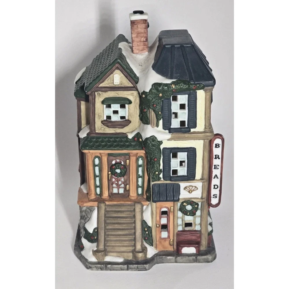 Mercuries 1994 Christmas Village Breads Bakery Light-Ready Vintage Holiday Build